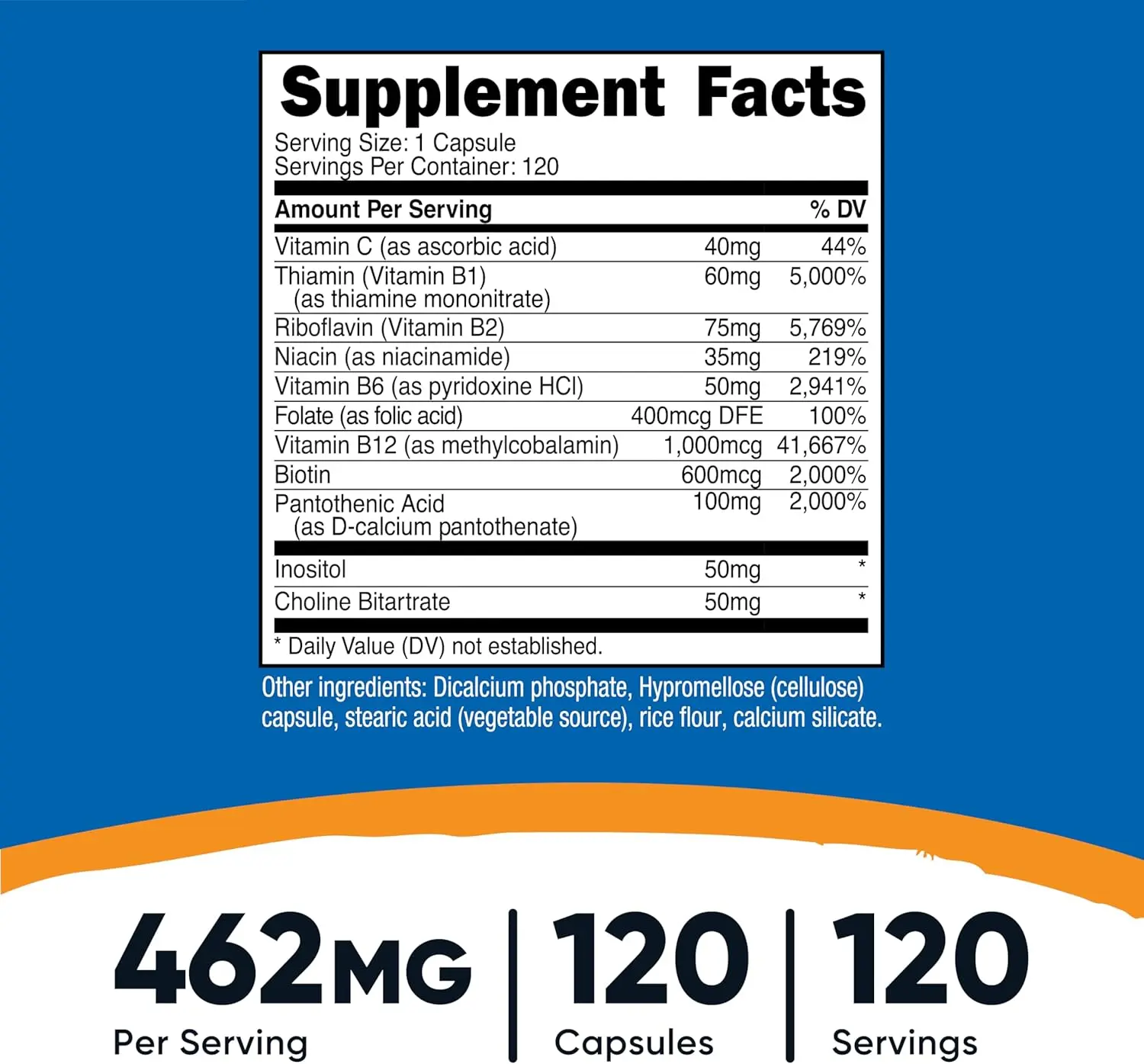 Nutricost Vitamin B Complex, 462 mg Capsules